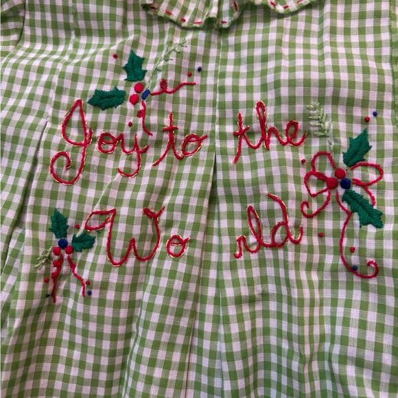 Green Gingham Kids One Piece - Picture 2 of 3